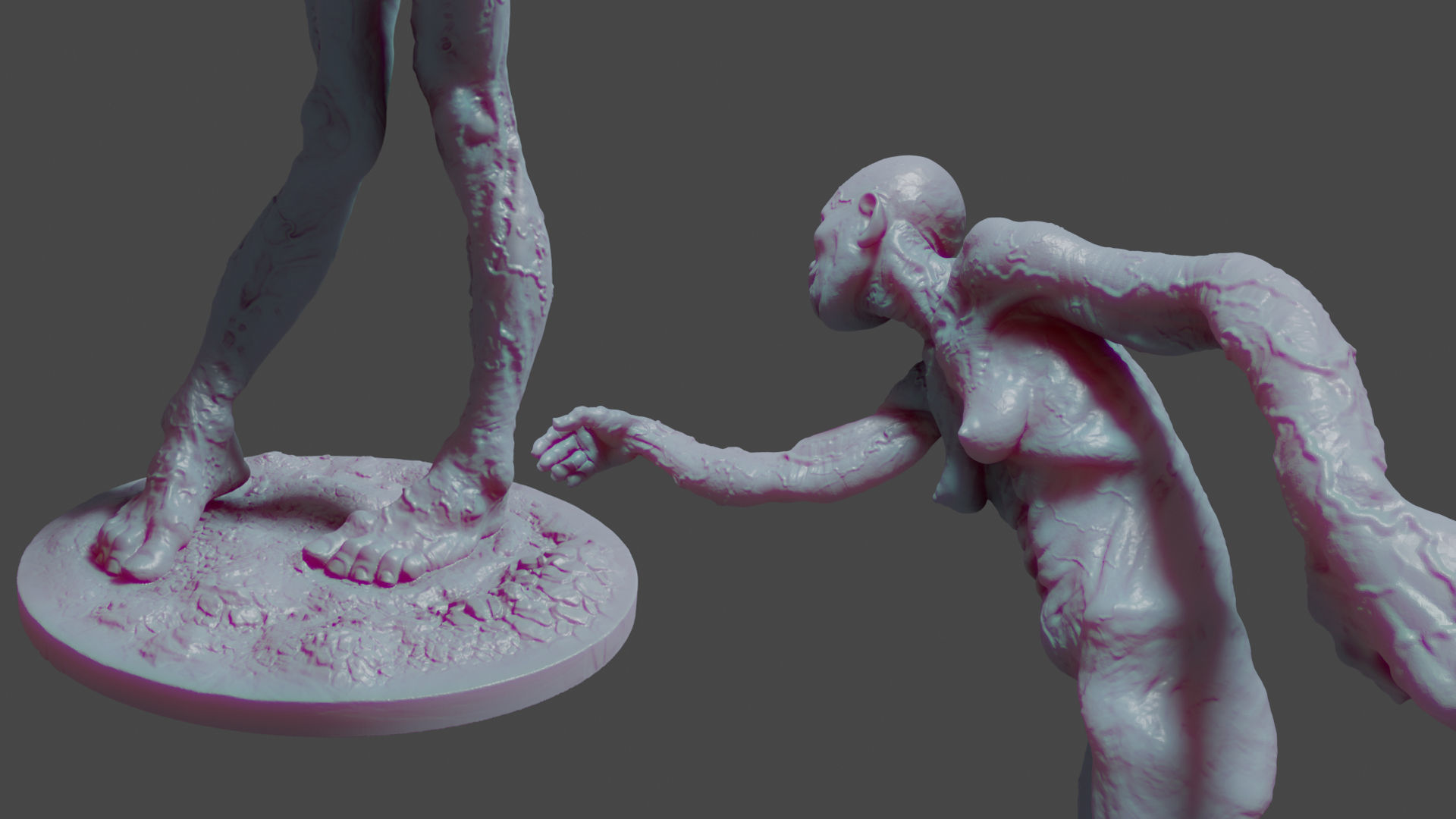 Zombie female - 3d printable  3D model_7