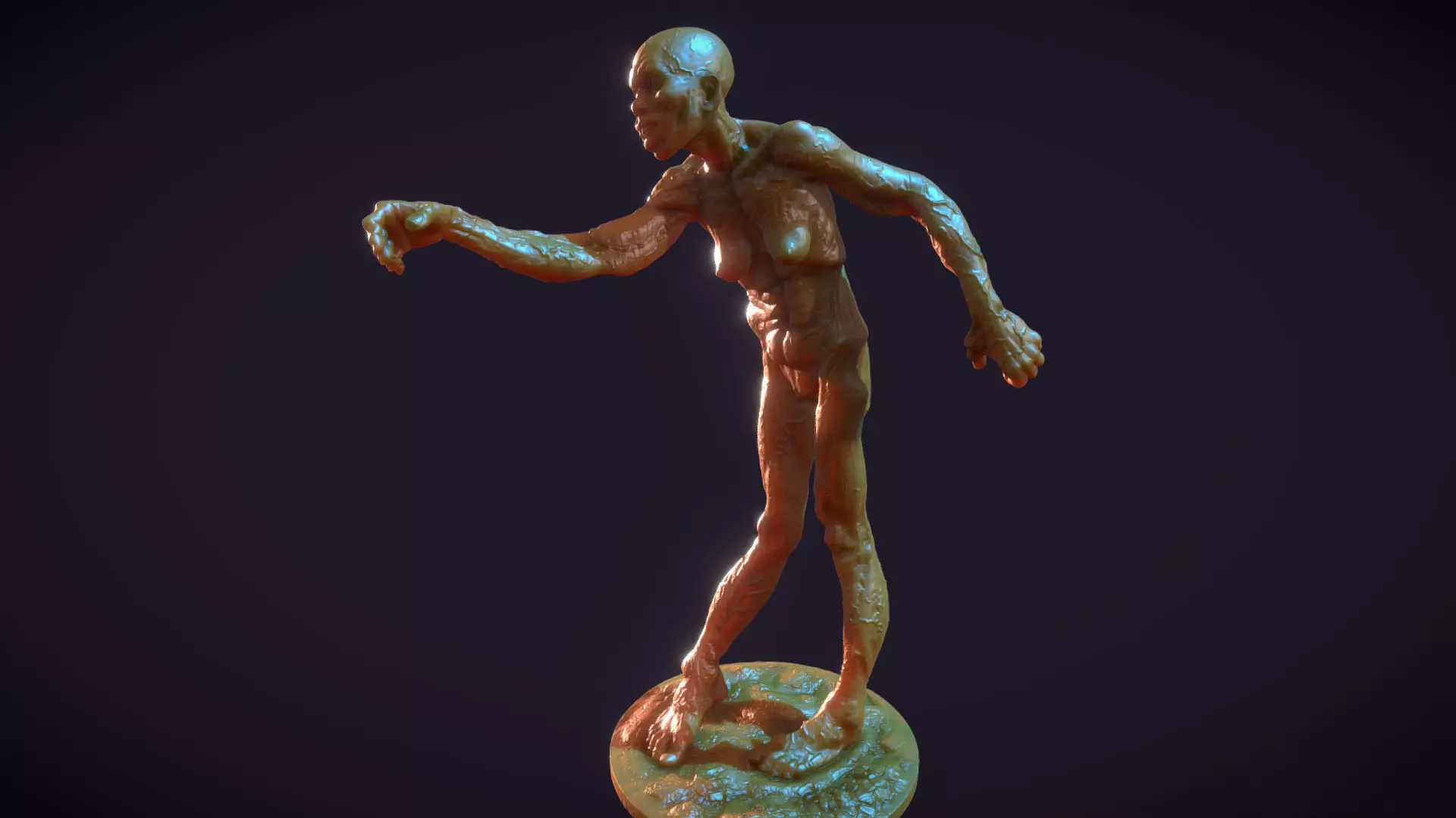 Zombie female - 3d printable  3D model_0
