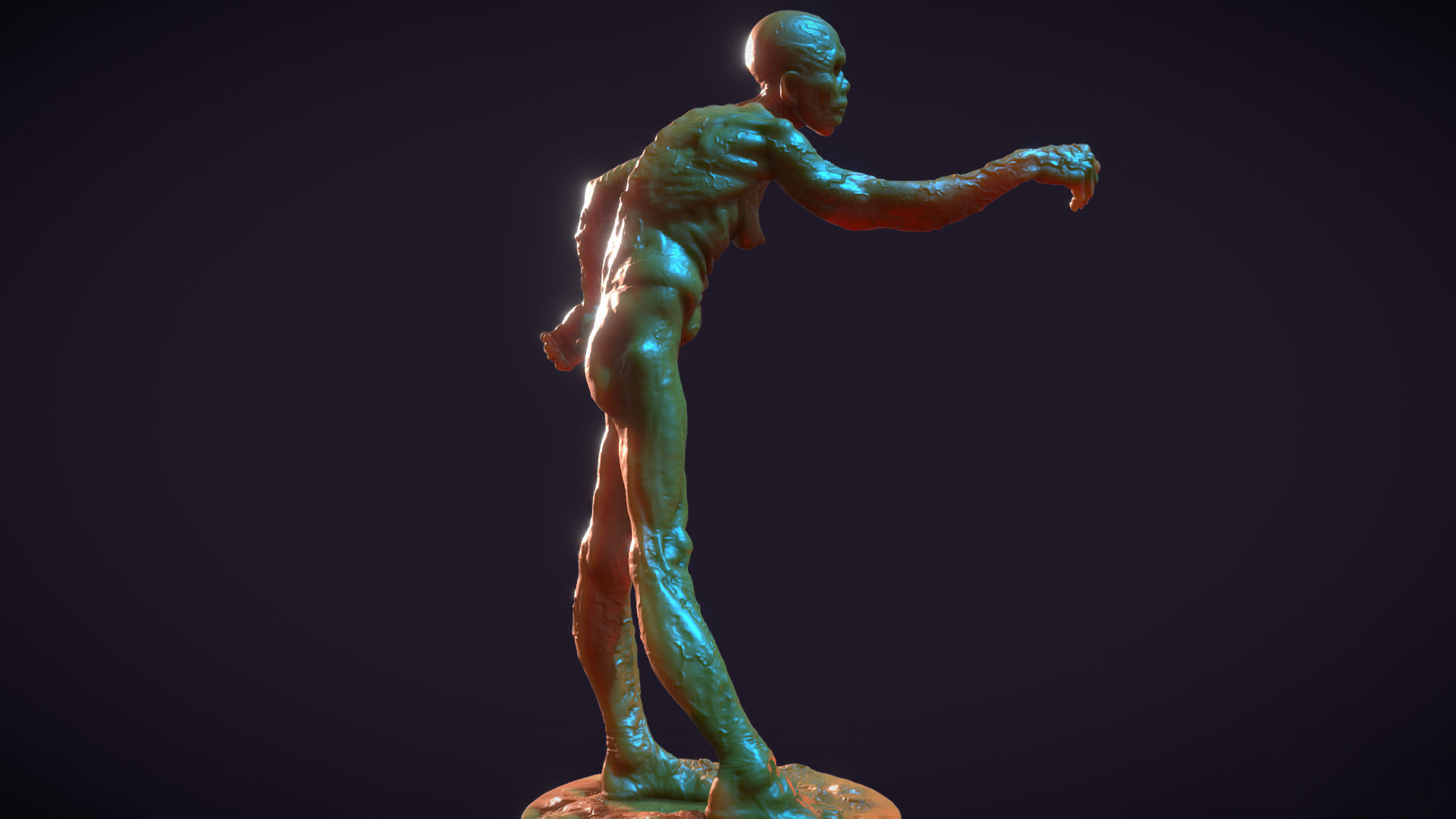 Zombie female - 3d printable  3D model_4