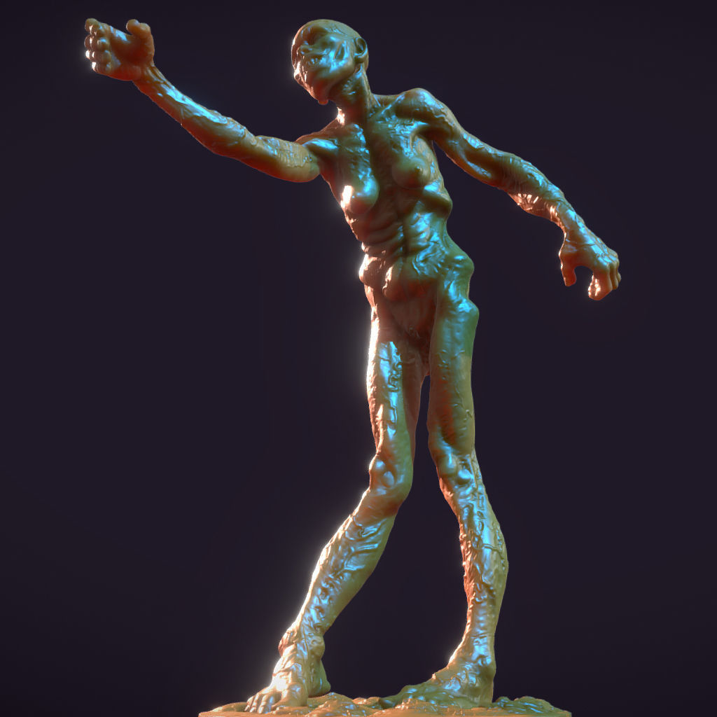Zombie female - 3d printable  3D model_2