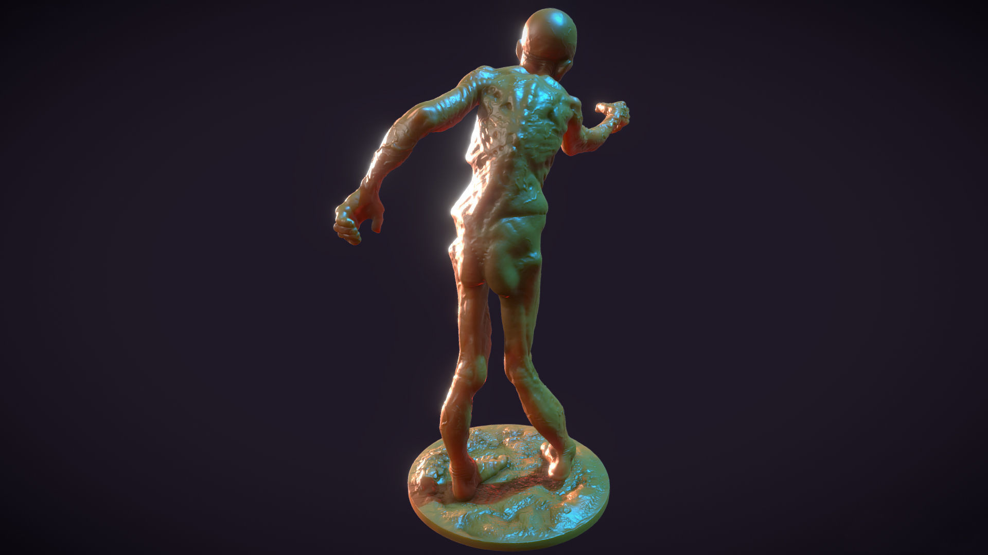 Zombie female - 3d printable  3D model_8