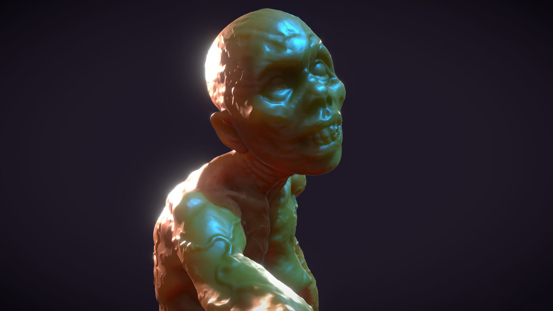 Zombie female - 3d printable  3D model_10