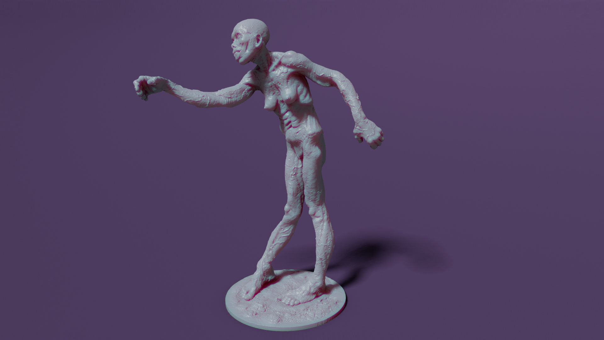 Zombie female - 3d printable  3D model_3