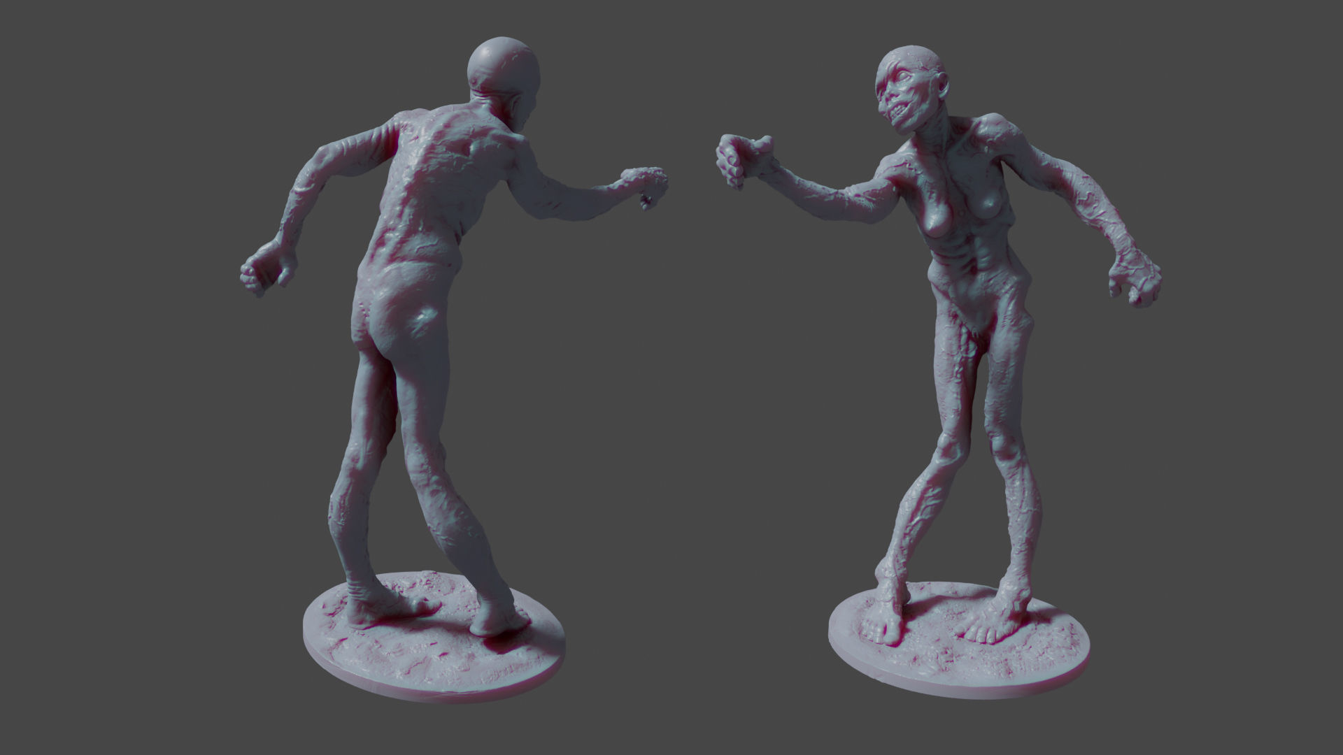 Zombie female - 3d printable  3D model_5