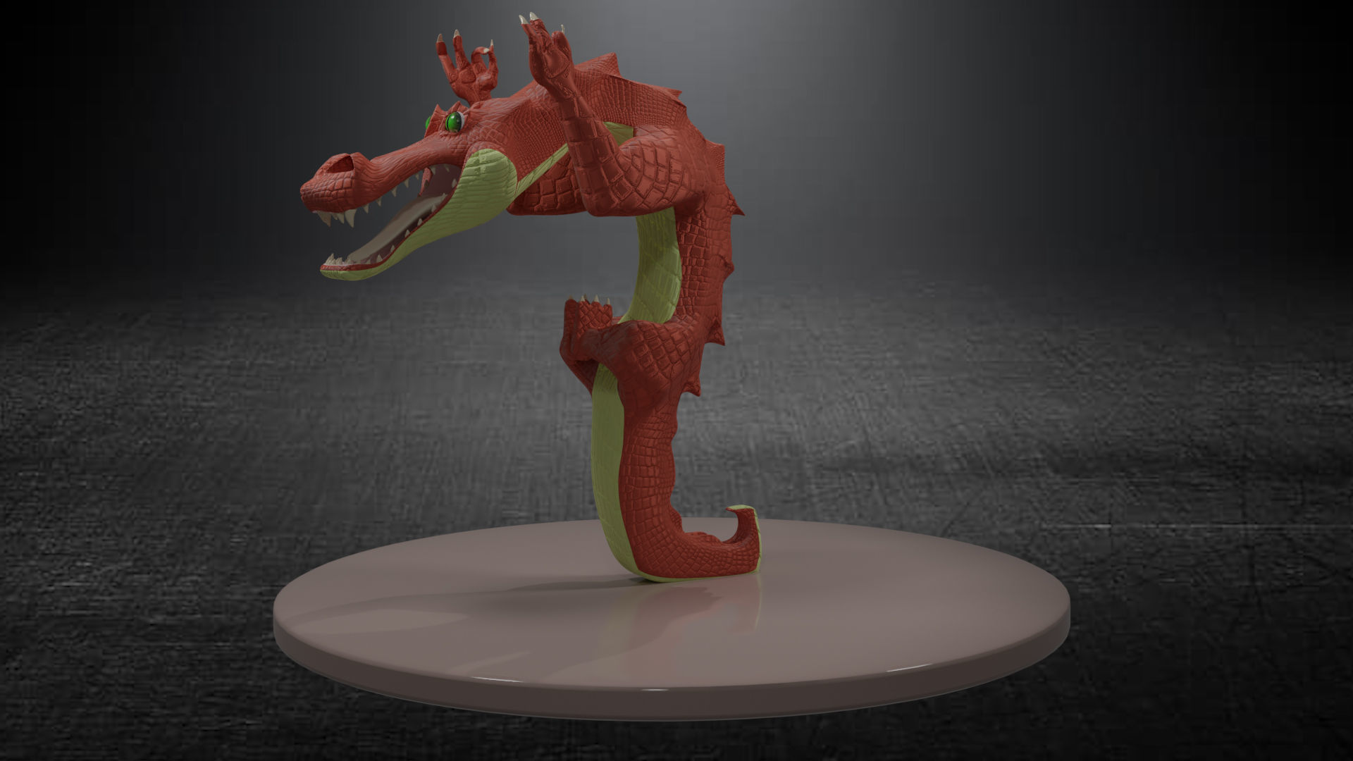 crocodile dragon Low-poly 3D model_33