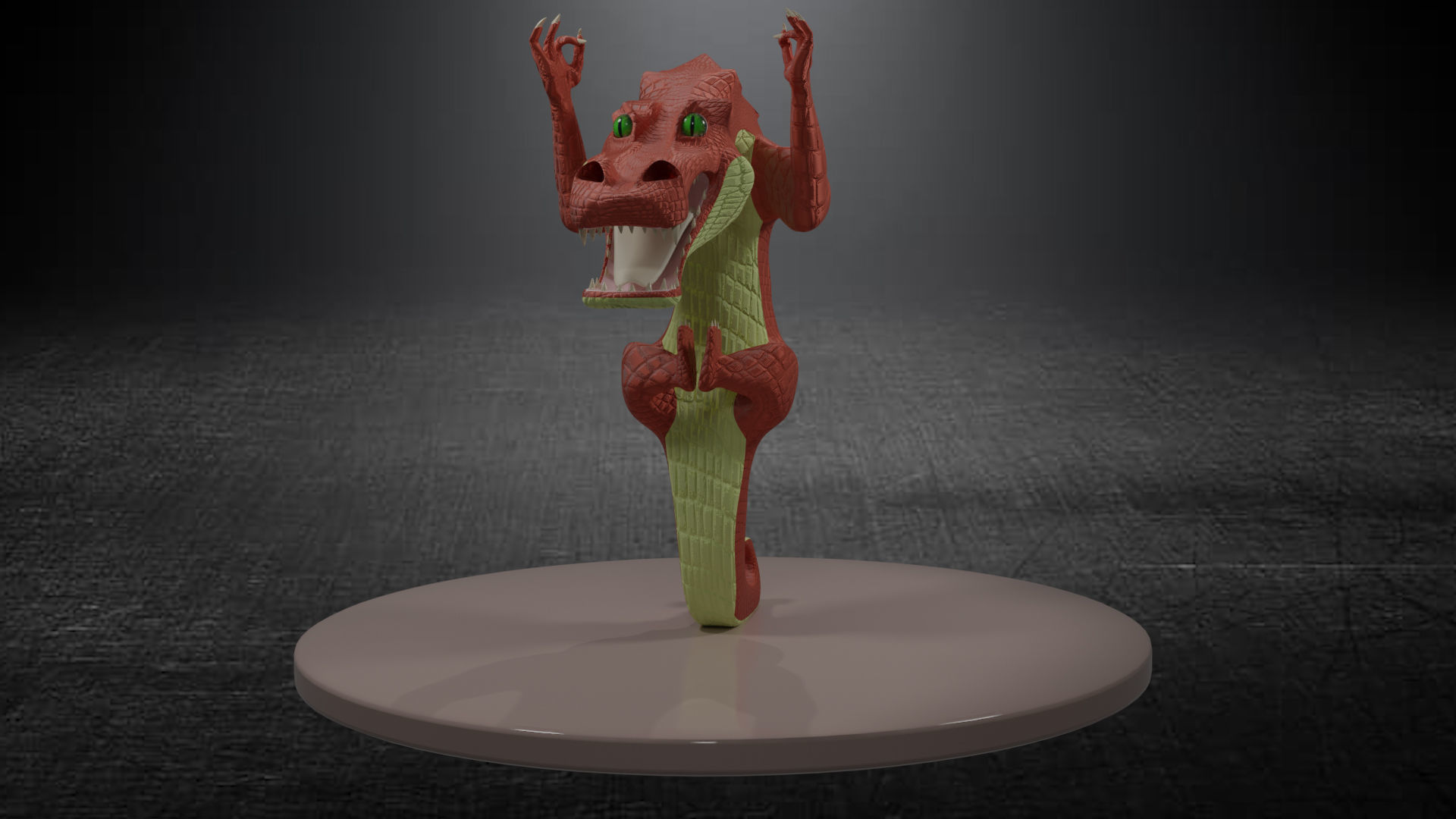 crocodile dragon Low-poly 3D model_35