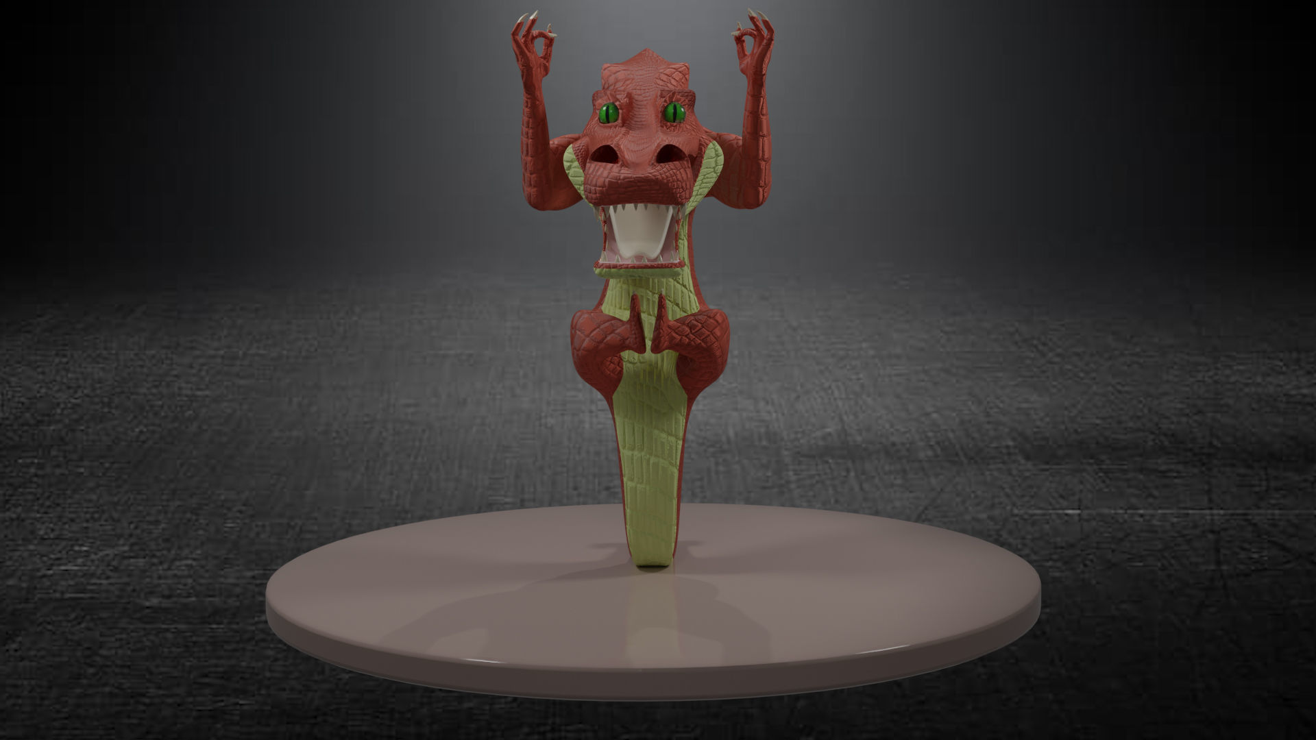 crocodile dragon Low-poly 3D model_37