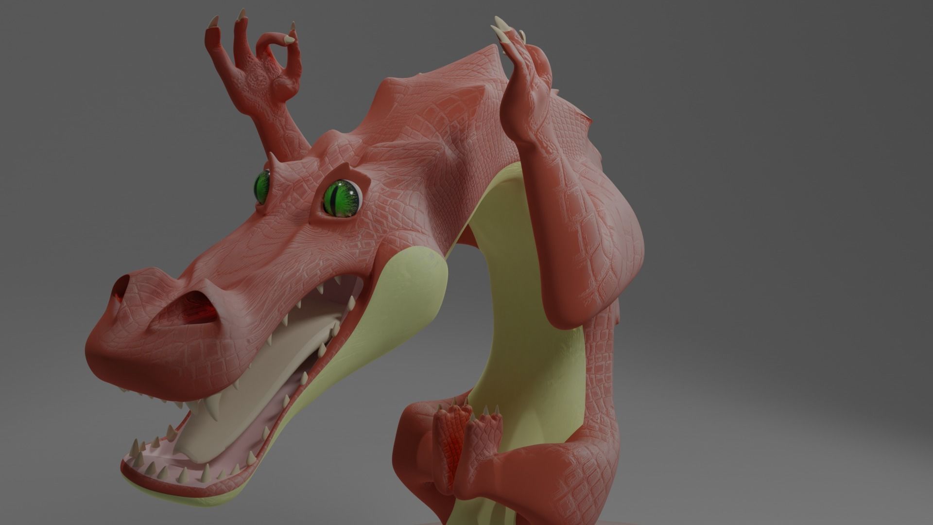 crocodile dragon Low-poly 3D model_40