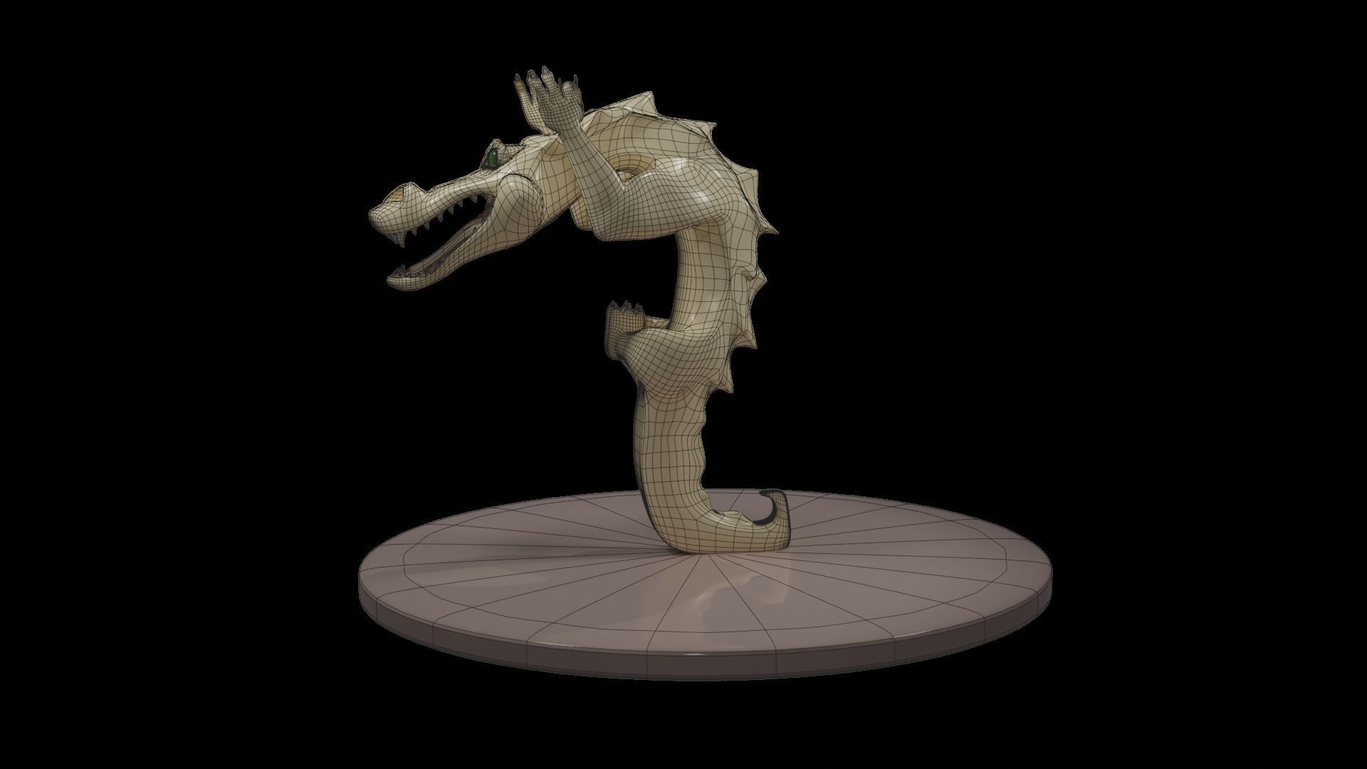 crocodile dragon Low-poly 3D model_16