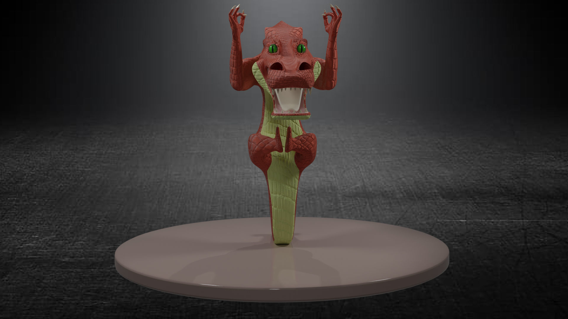 crocodile dragon Low-poly 3D model_23