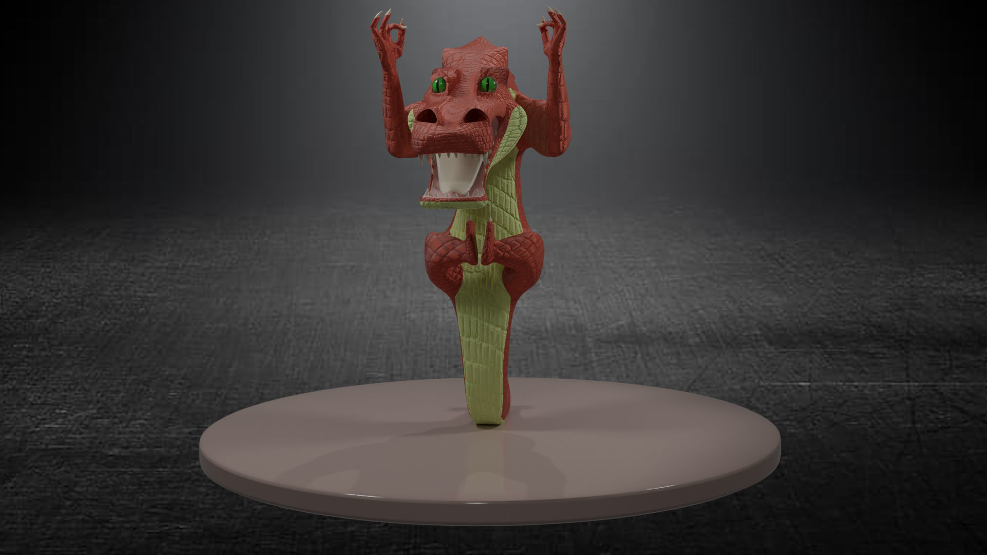 crocodile dragon Low-poly 3D model_36