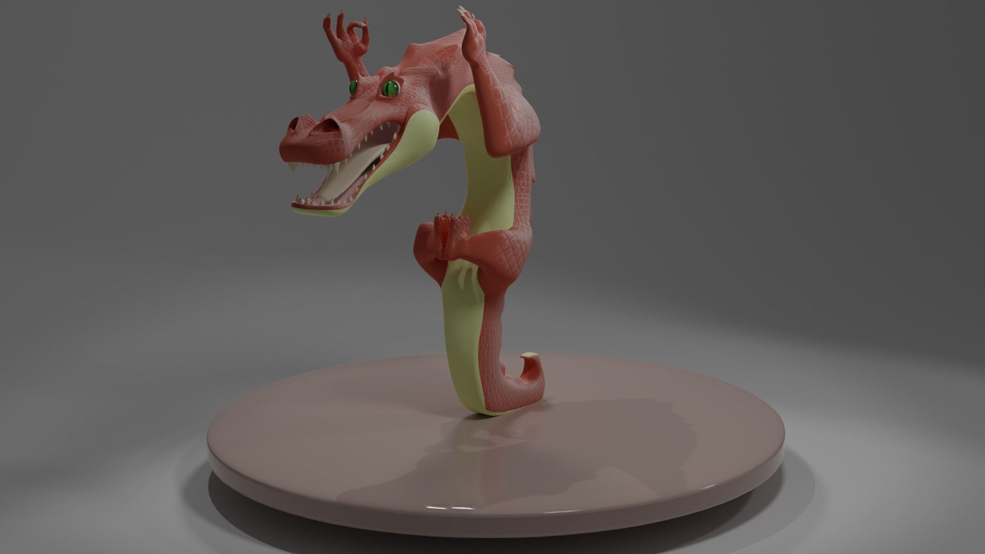 crocodile dragon Low-poly 3D model_22
