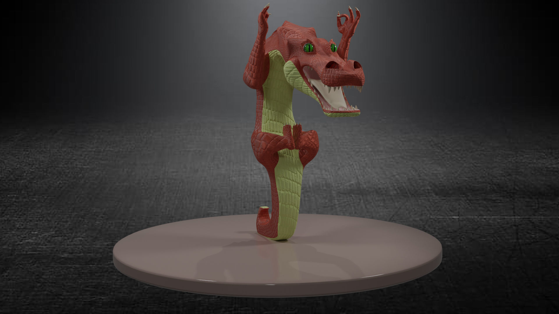 crocodile dragon Low-poly 3D model_25