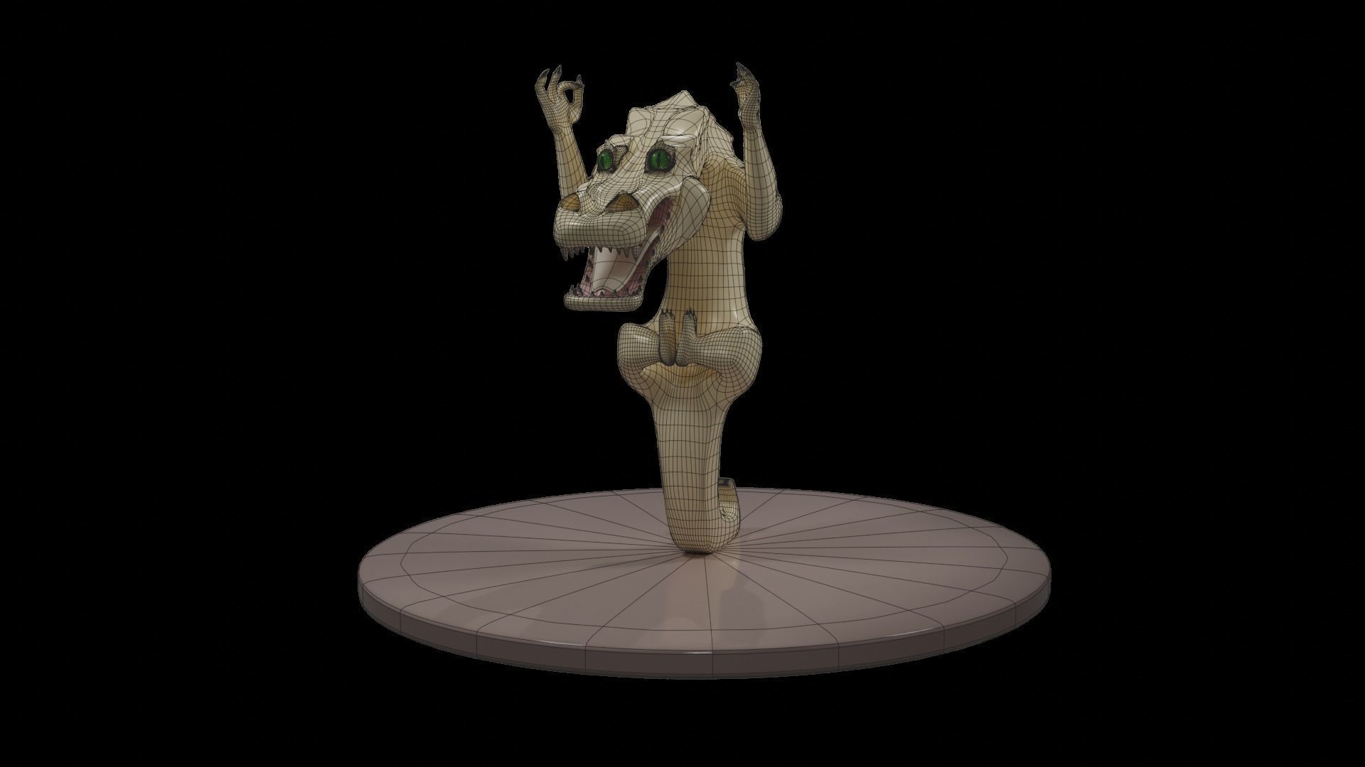 crocodile dragon Low-poly 3D model_18