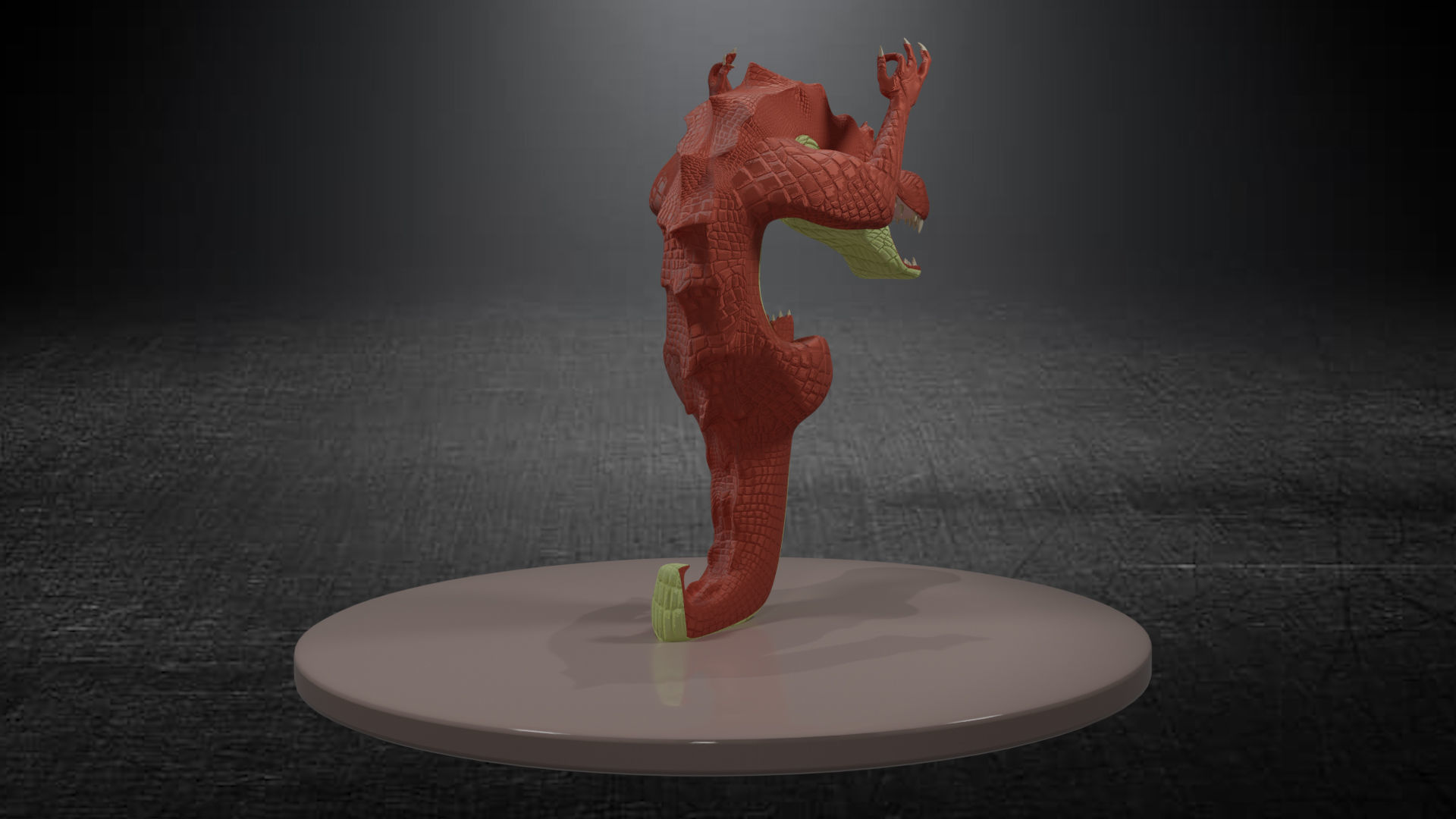crocodile dragon Low-poly 3D model_28