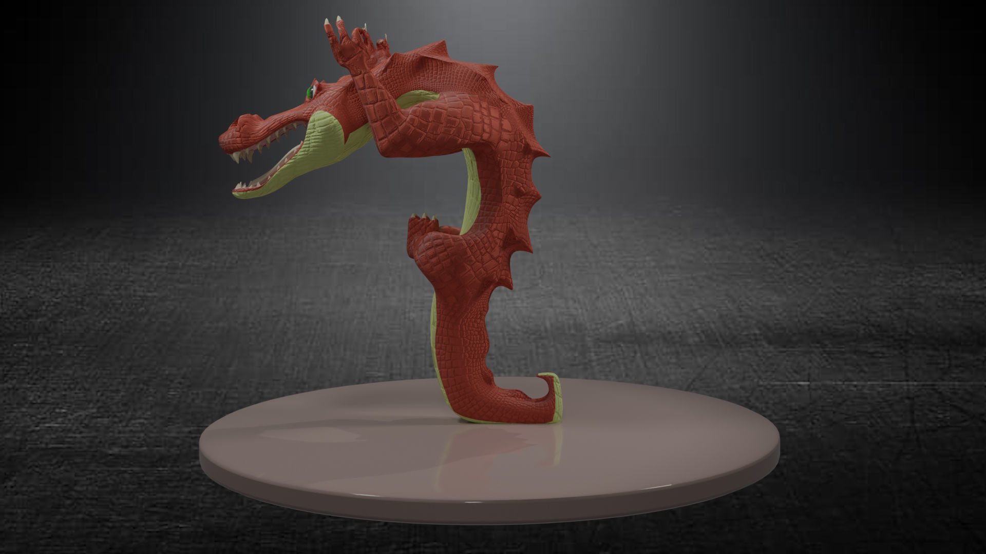 crocodile dragon Low-poly 3D model_31