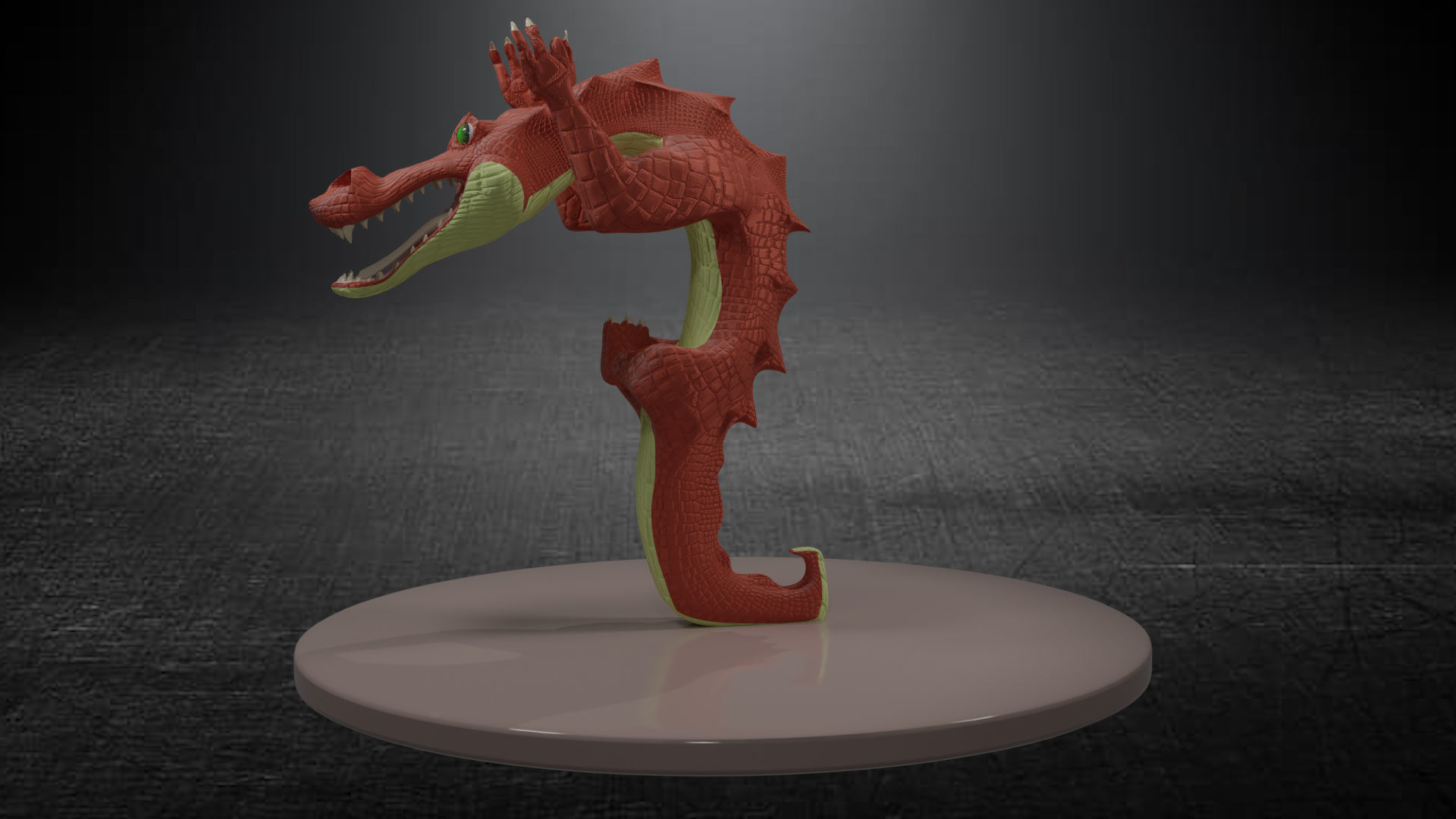 crocodile dragon Low-poly 3D model_32