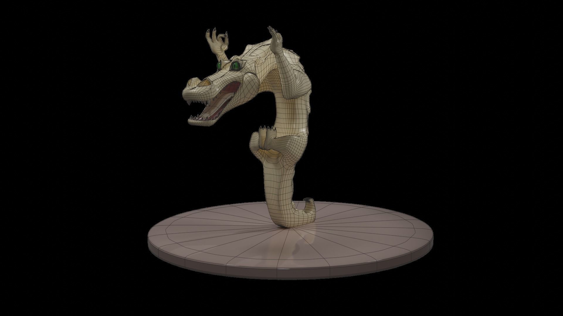 crocodile dragon Low-poly 3D model_17