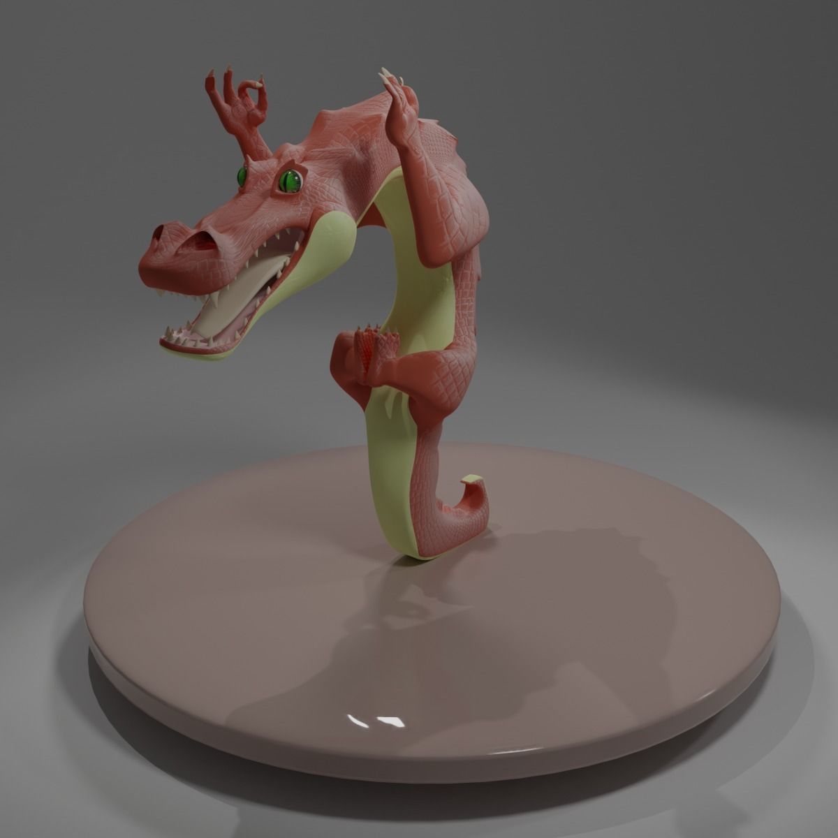 crocodile dragon Low-poly 3D model_21