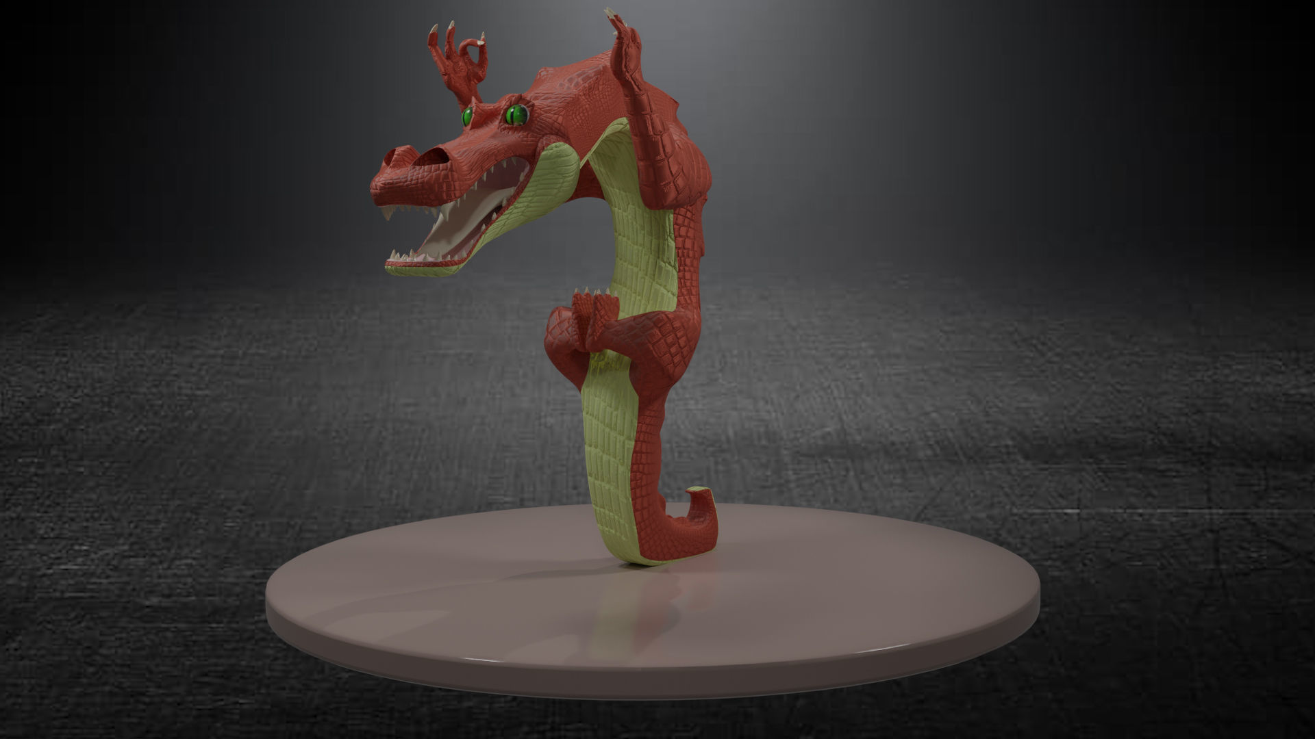 crocodile dragon Low-poly 3D model_34