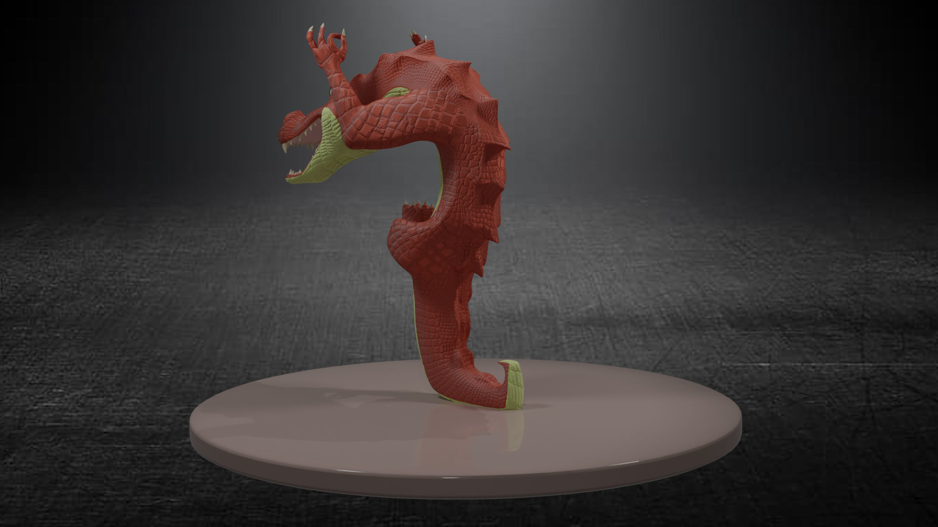 crocodile dragon Low-poly 3D model_30