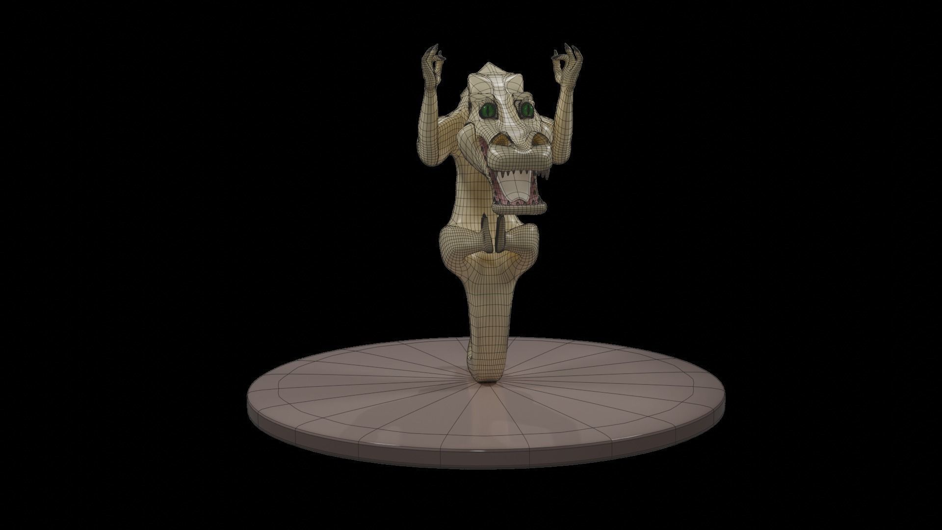 crocodile dragon Low-poly 3D model_3