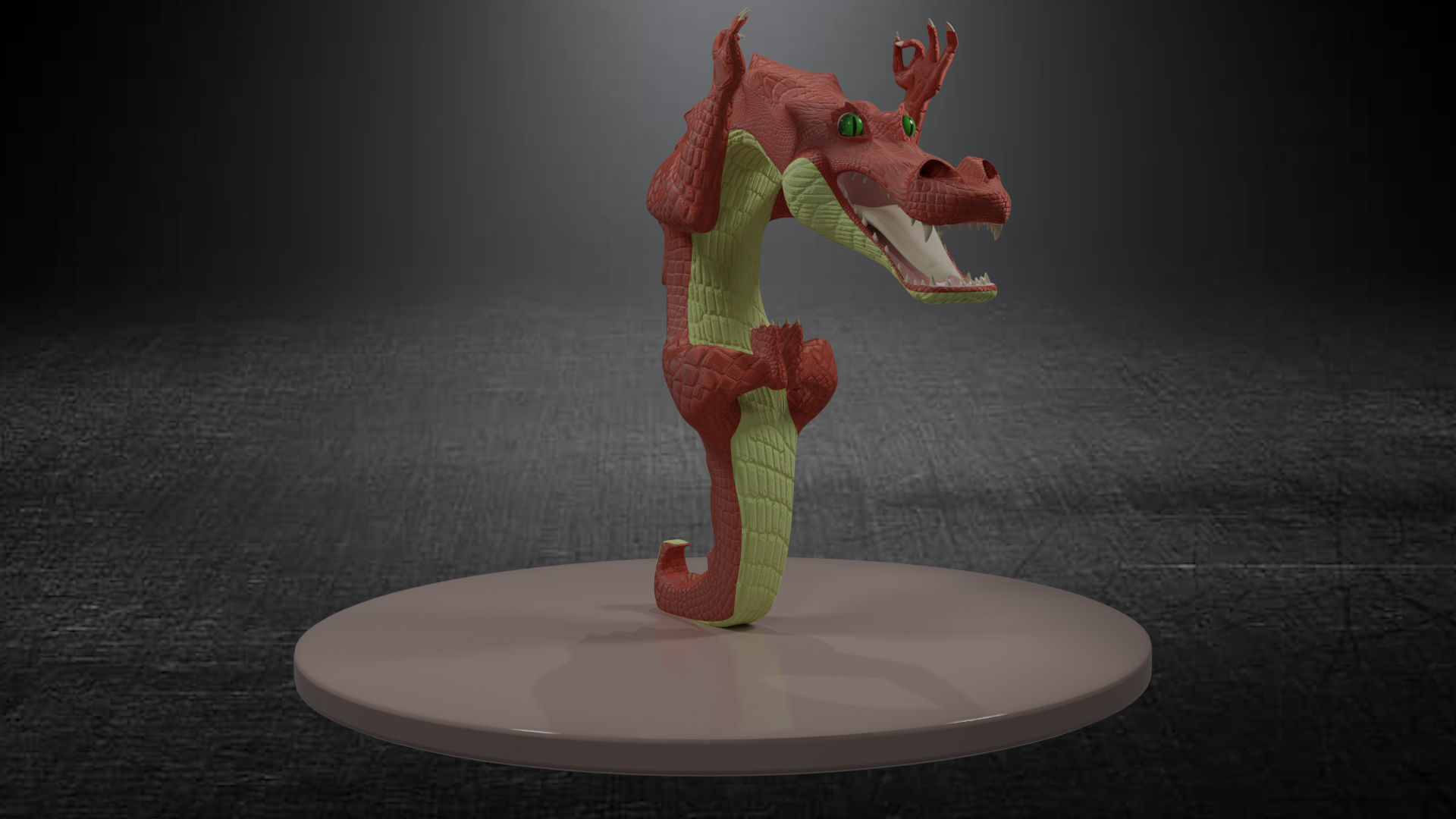 crocodile dragon Low-poly 3D model_26