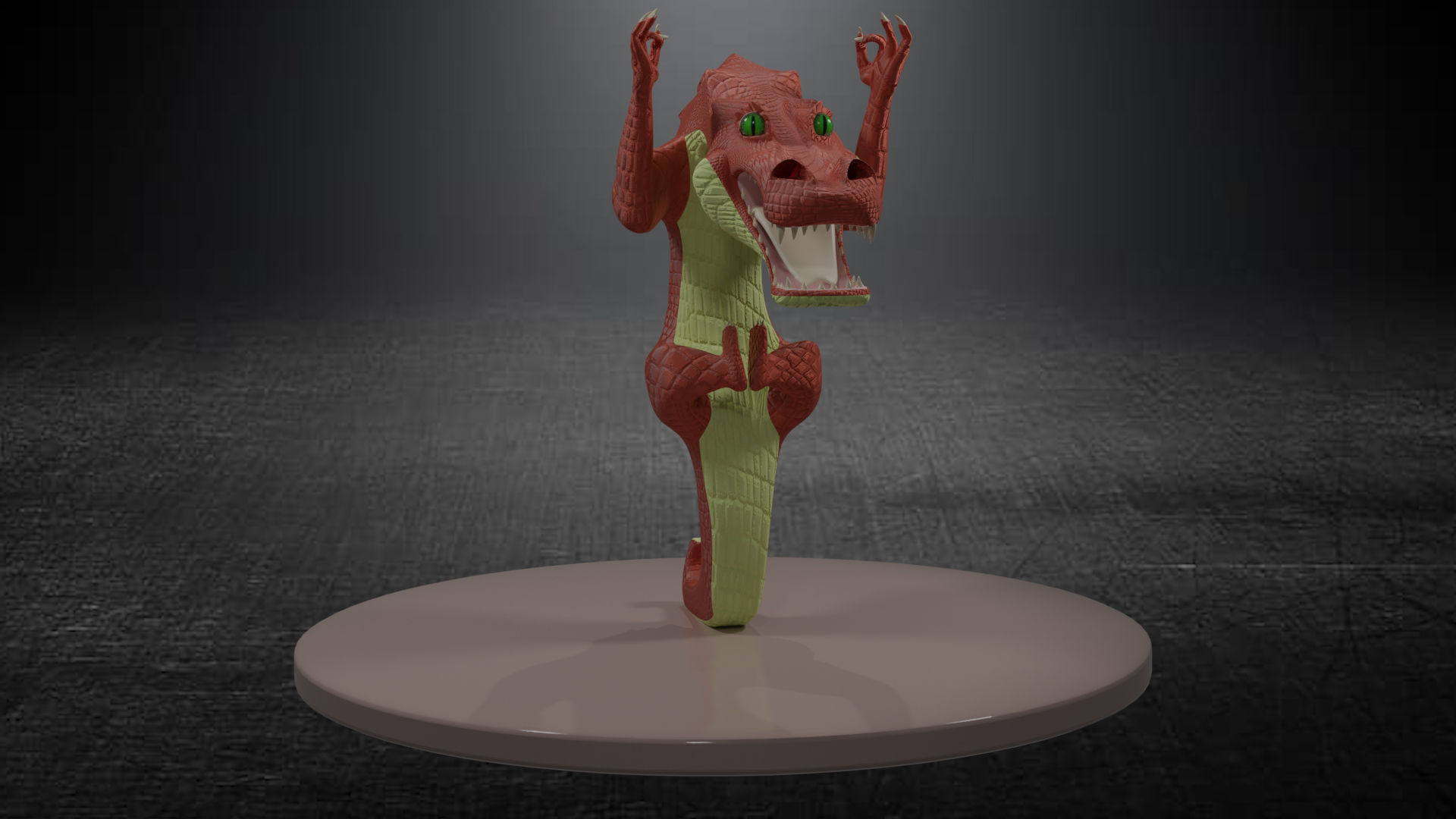 crocodile dragon Low-poly 3D model_24