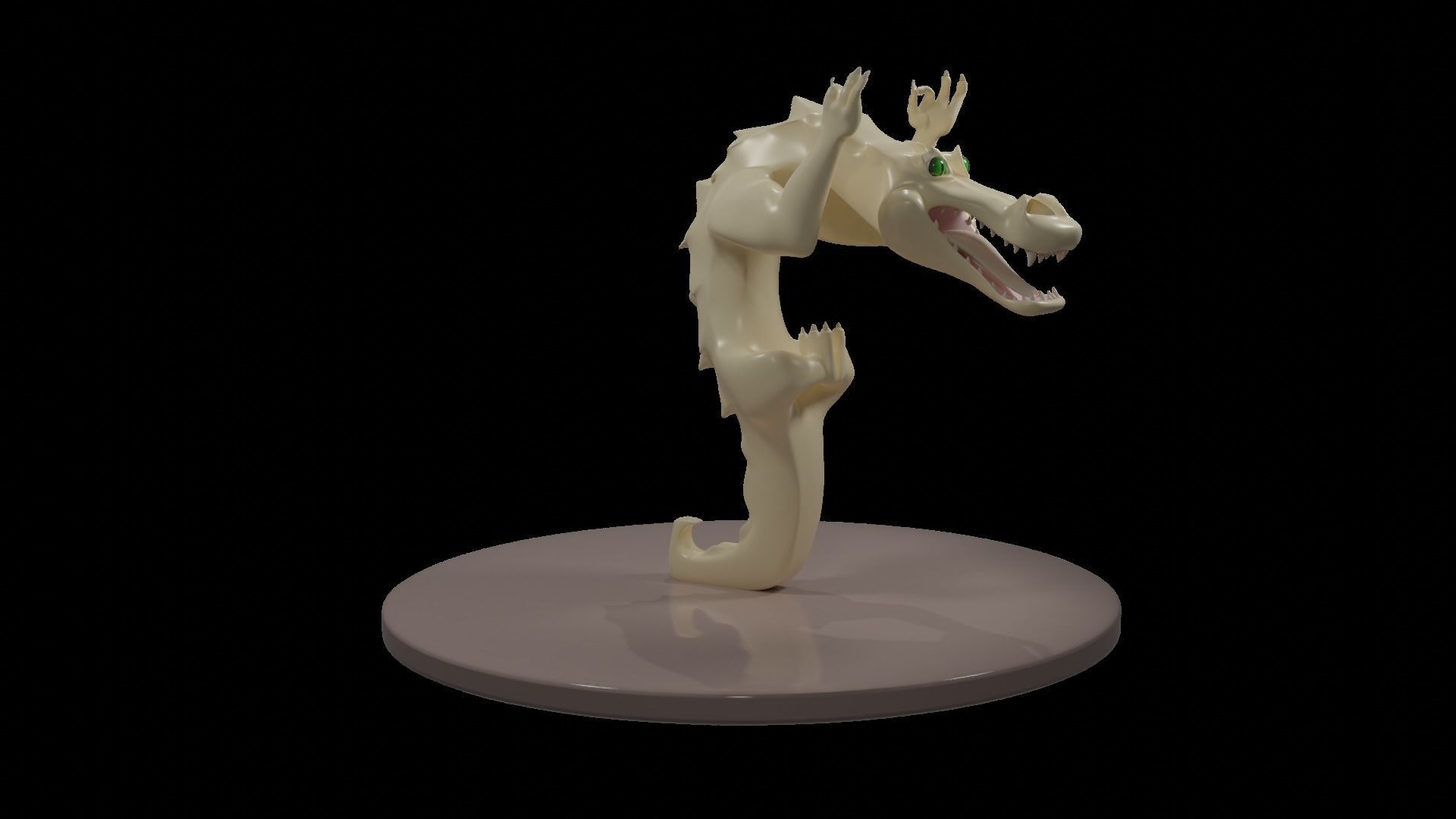 crocodile dragon Low-poly 3D model_5