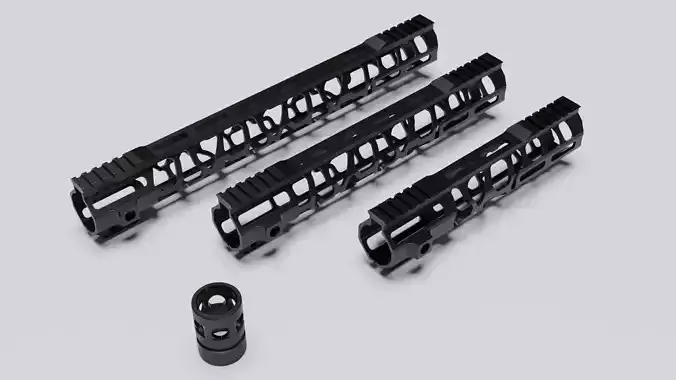 Skeleton Hand Guard and Barrel End 3D print model
