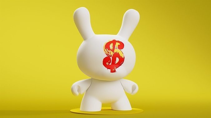 Kidrobot Andy Warhol 20 Dollar Sign 1982 Dunny 3D model