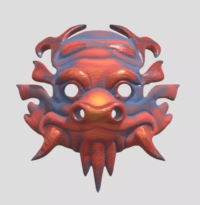 korean devil mask 3 Free 3D model