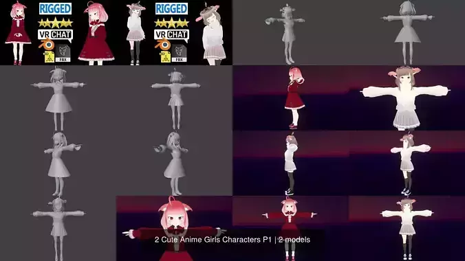 2 Cute Anime Girls Characters P1