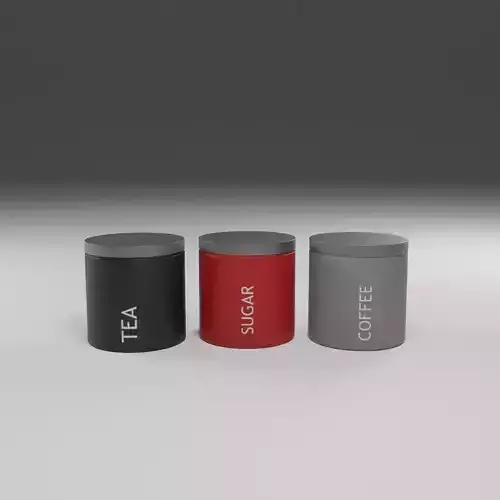 Tea Coffee and Sugar Storage Canisters 3D model