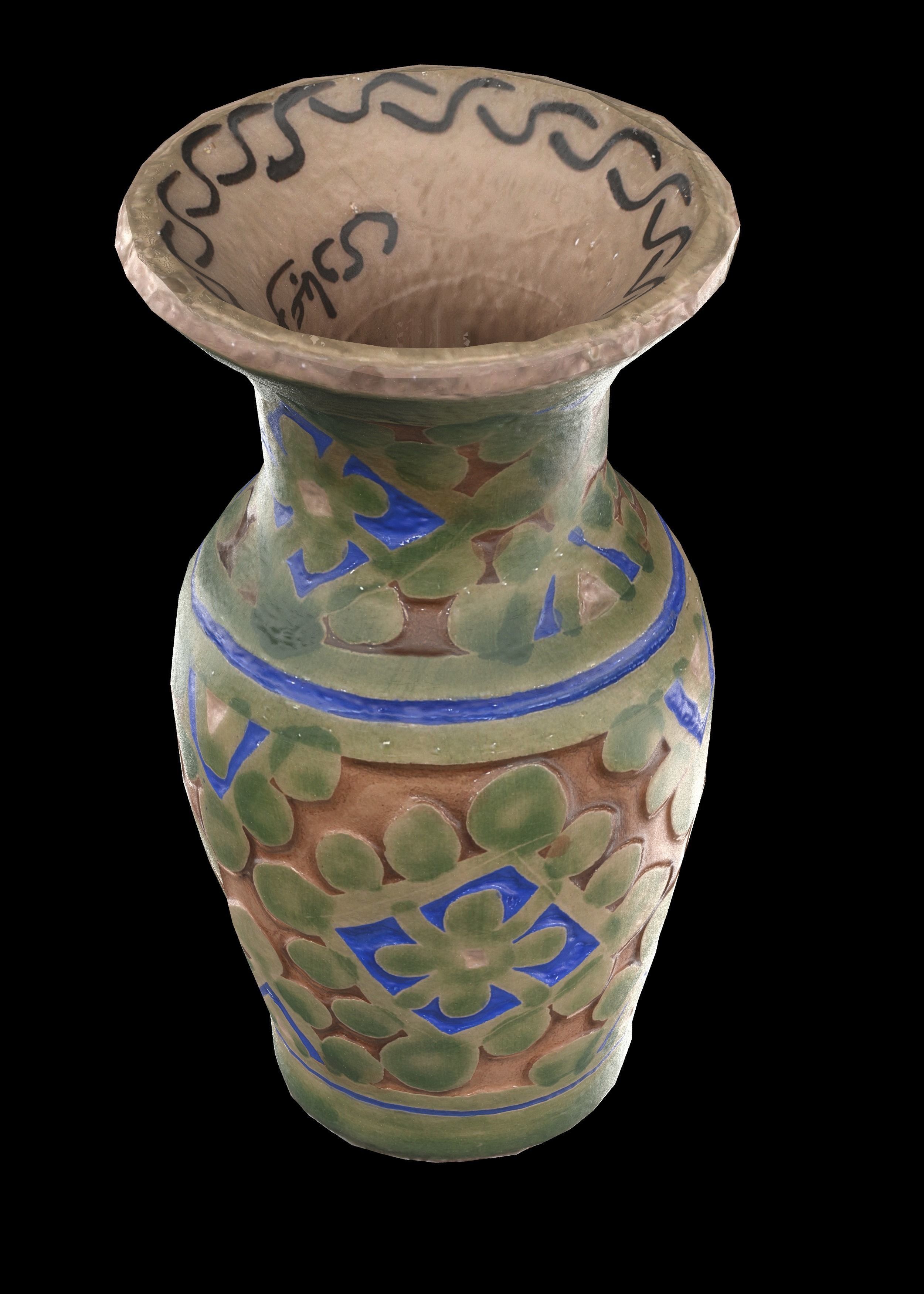 persian pottery vase n05 Low-poly 3D model_1