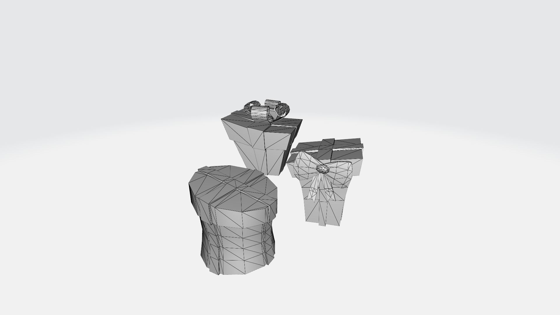 Cartoon style Santa sleigh with Christmas presents Low-poly 3D model_5