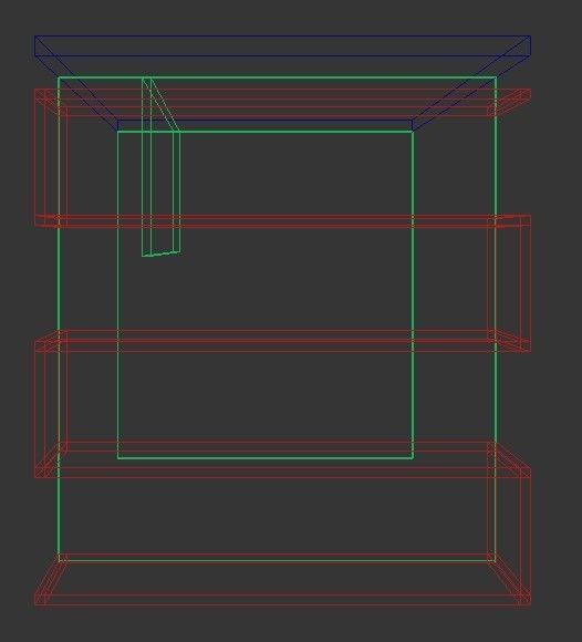 Desk 3d model with two drawers Low-poly 3D model_7