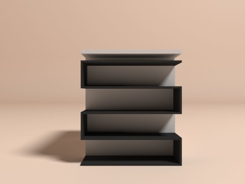 Desk 3d model with two drawers Low-poly 3D model_6