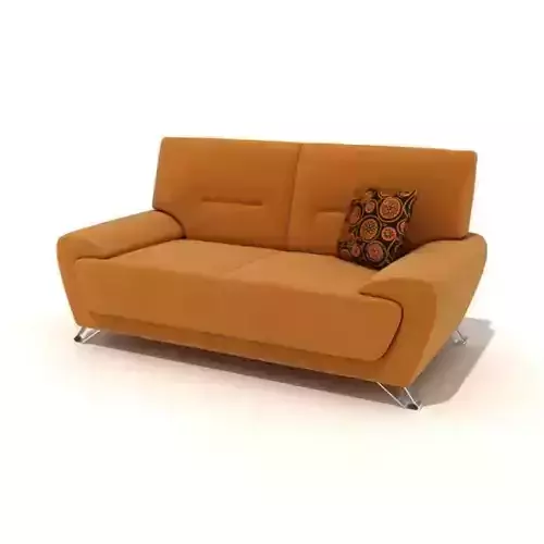Tan Couch With A Pillow
