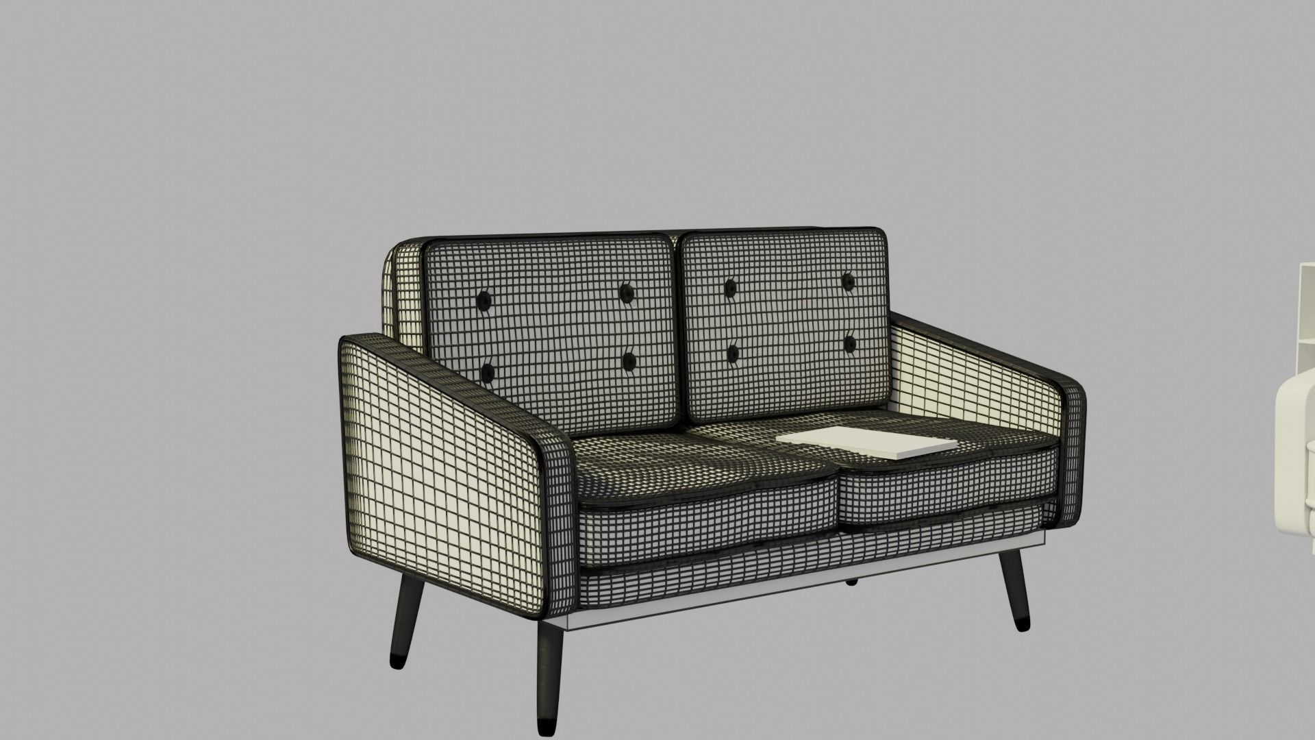 3d retro living room 3D model_13