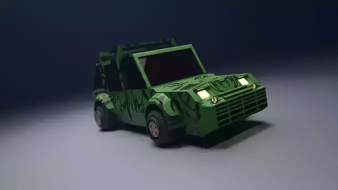 Low Poly Jeep toy car