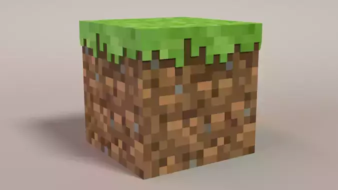 Minecraft Grass Block Free low-poly 3D model