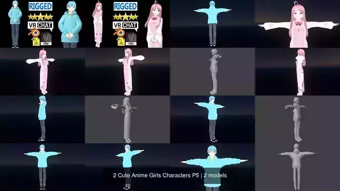 2 Cute Anime Girls Characters P5