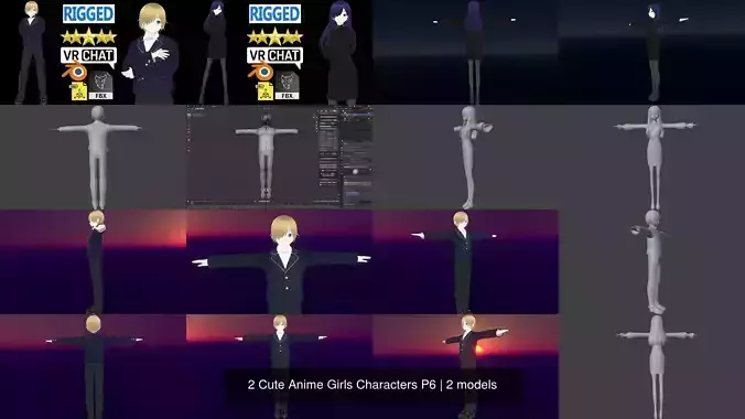 2 Cute Anime Girls Characters P6