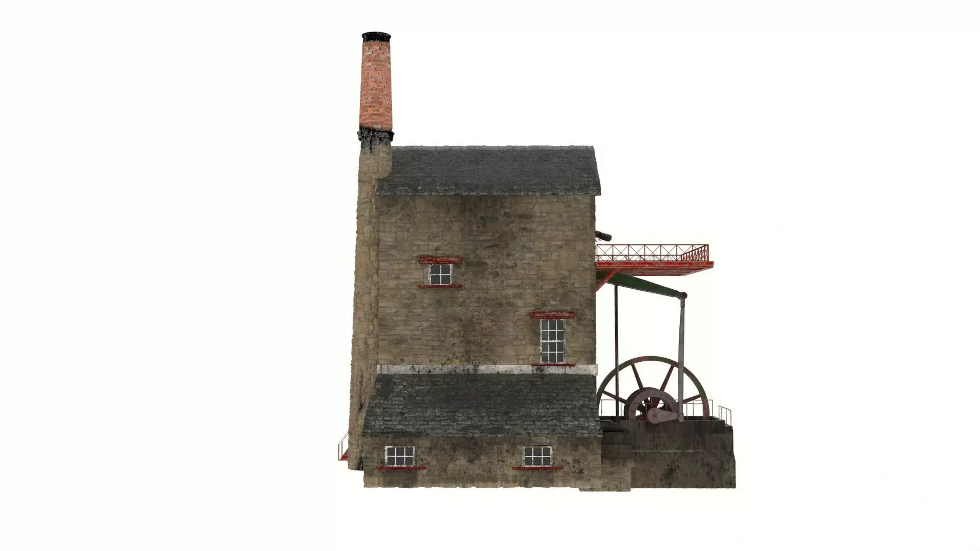 Cornish Tin Mine Low-poly 3D model_0