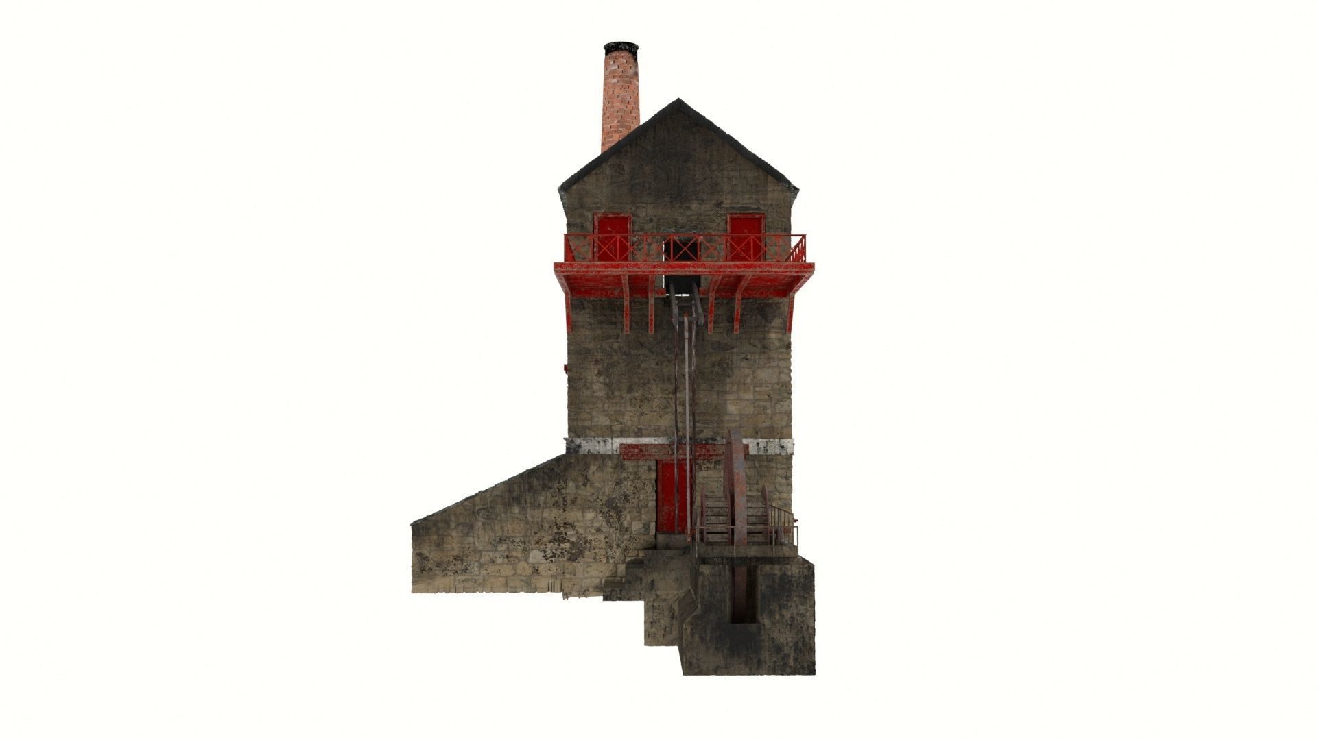 Cornish Tin Mine Low-poly 3D model_3