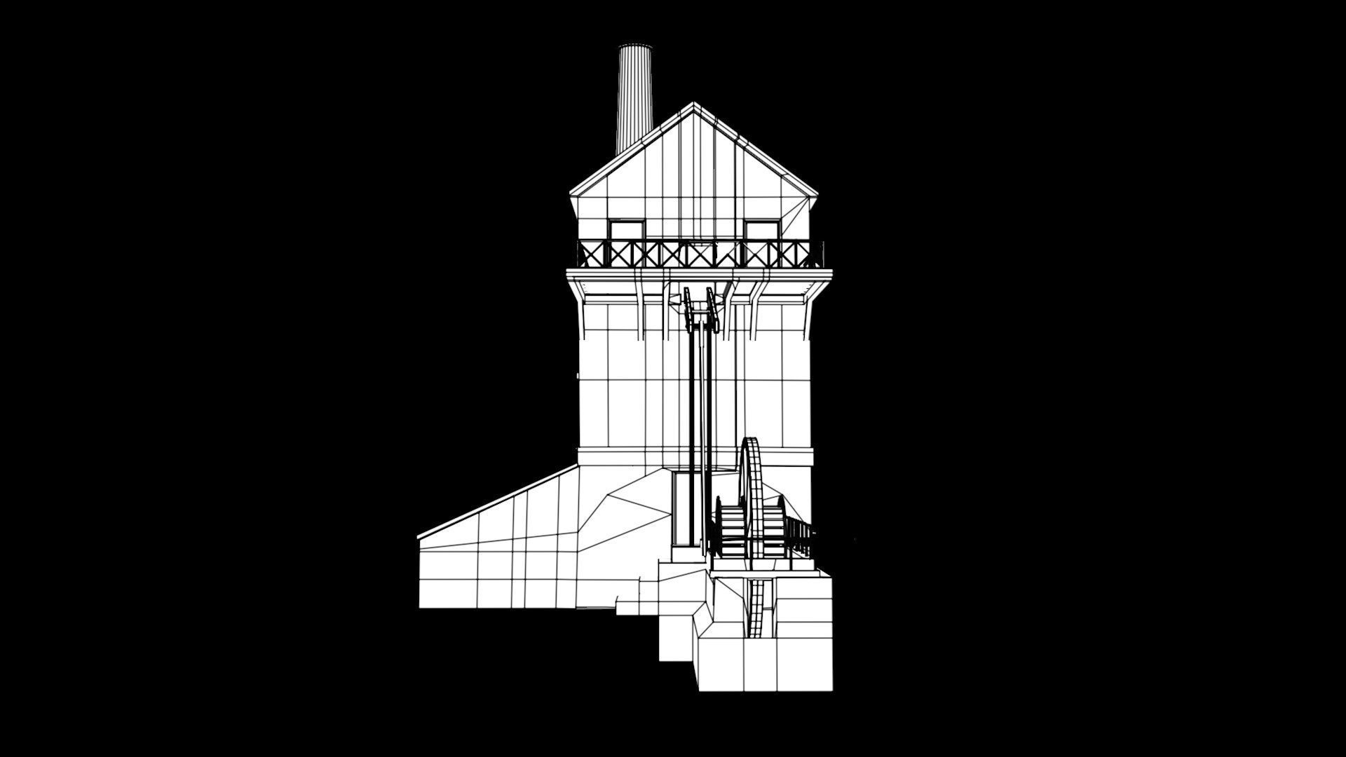 Cornish Tin Mine Low-poly 3D model_12