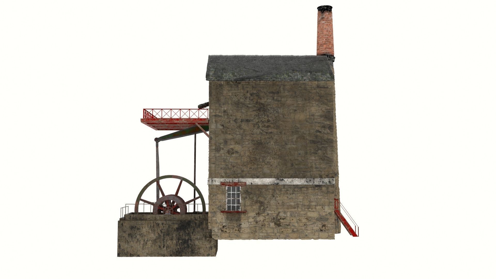 Cornish Tin Mine Low-poly 3D model_5