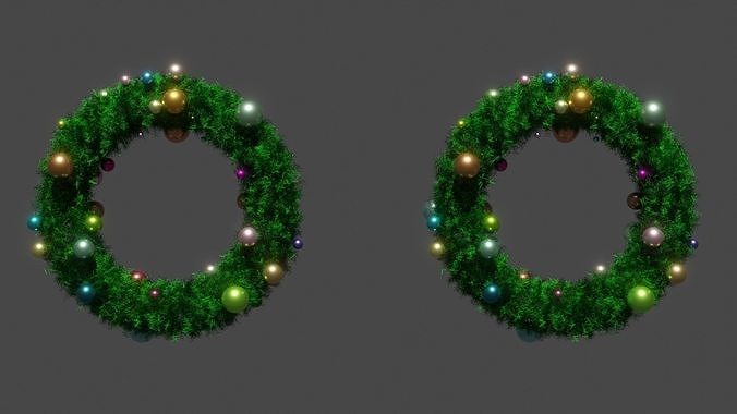 ChristmasWreath christmas tree with ornaments Free 3D model