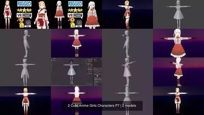 2 Cute Anime Girls Characters P7